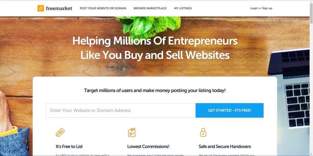 Free Market homepage